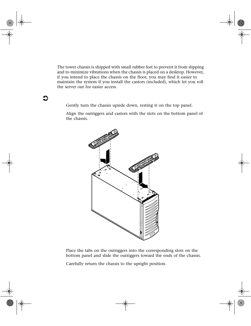 Installing the outriggers and castors | Gateway 7400 User Manual | Page 24 / 156