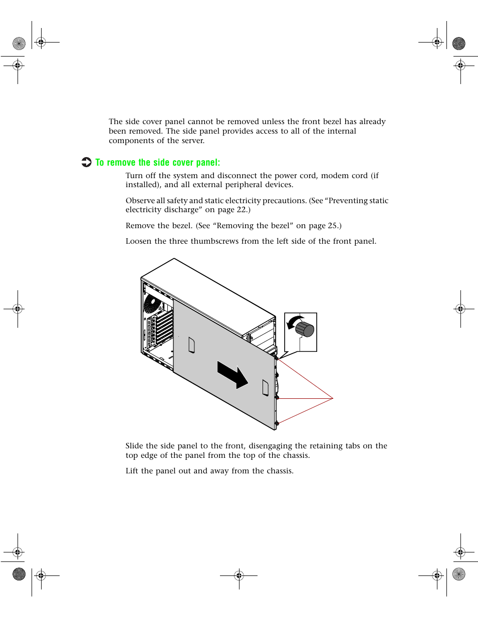 Removing the side cover panel | Gateway 7400 User Manual | Page 34 / 156