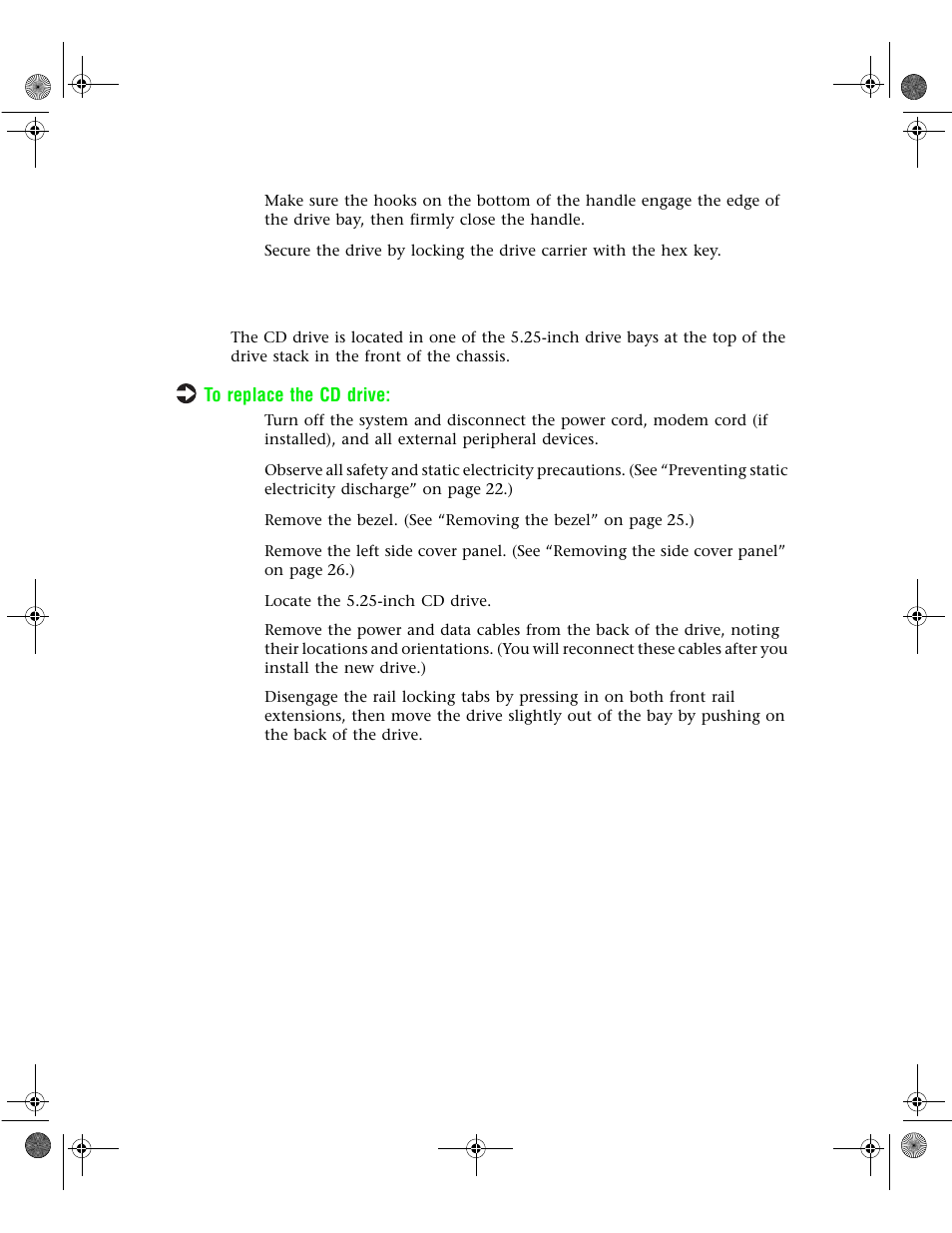 Replacing the cd drive | Gateway 7400 User Manual | Page 55 / 156