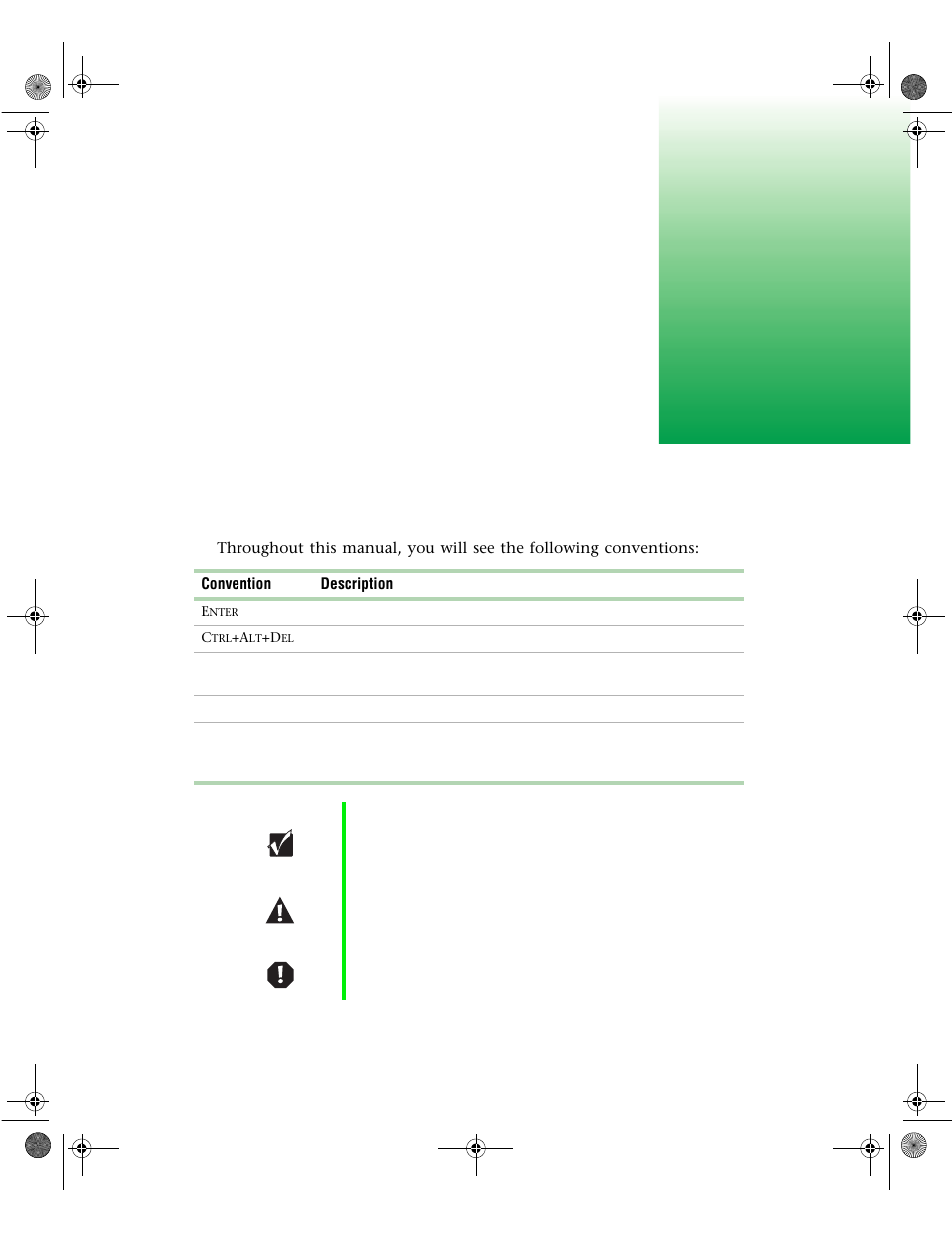 Preface, Conventions used in this manual | Gateway 7400 User Manual | Page 7 / 156