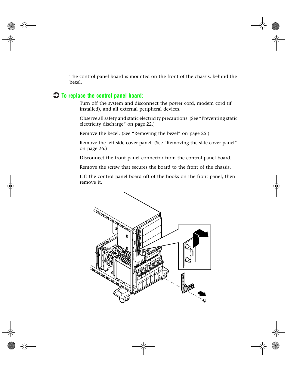 Replacing the control panel board | Gateway 7400 User Manual | Page 83 / 156