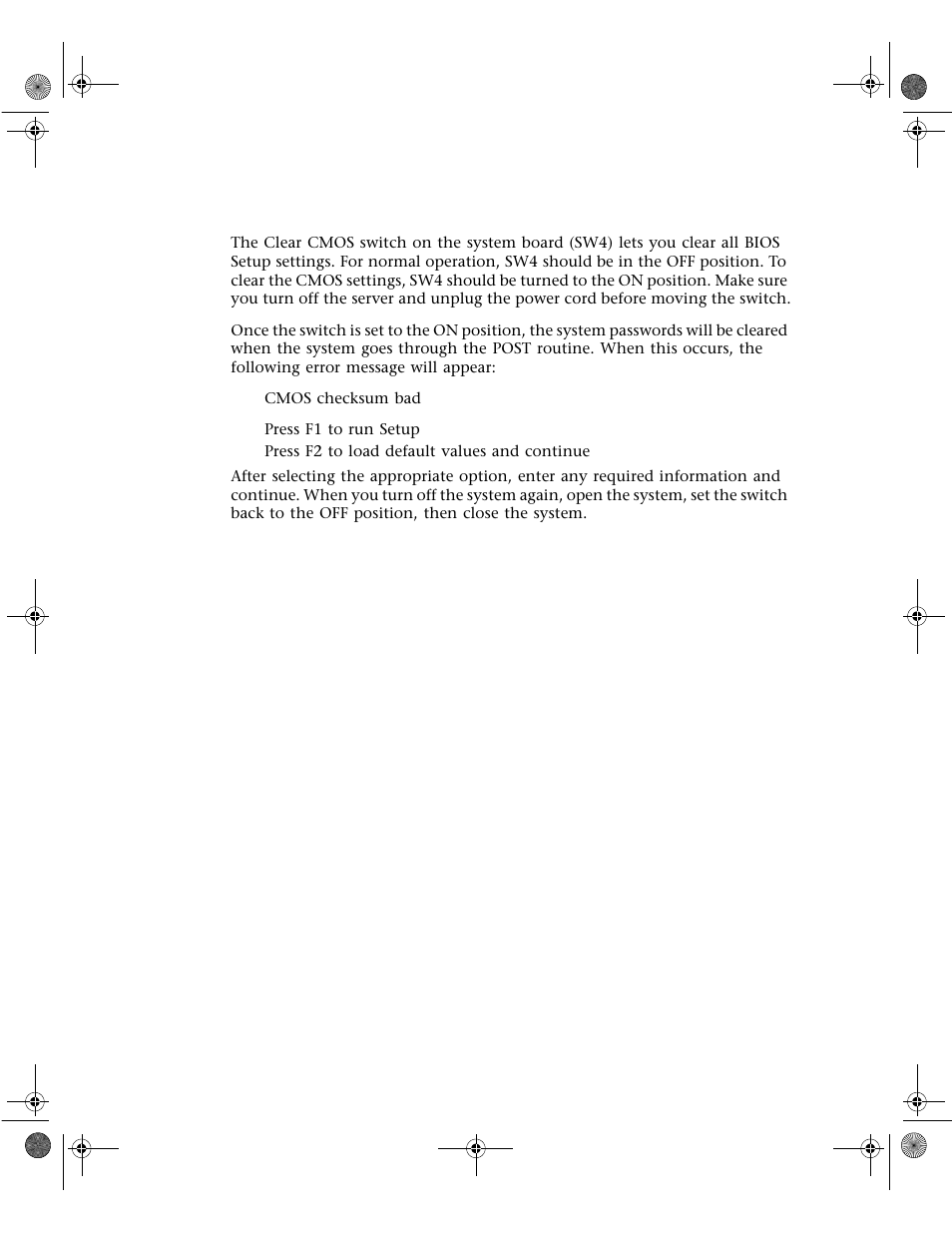 The clear cmos switch | Gateway 7400 User Manual | Page 97 / 156