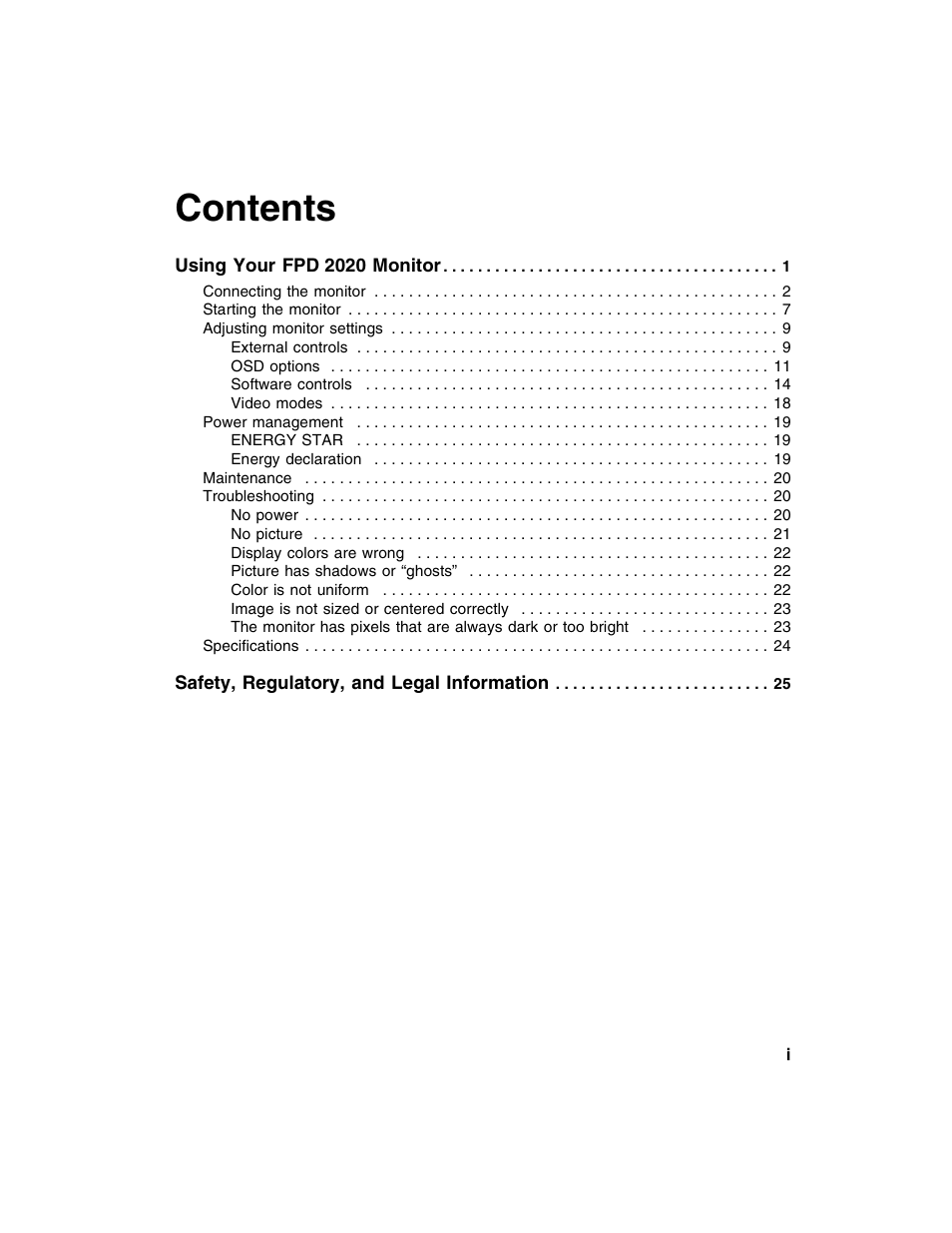 Gateway FPD 2020 User Manual | Page 3 / 36