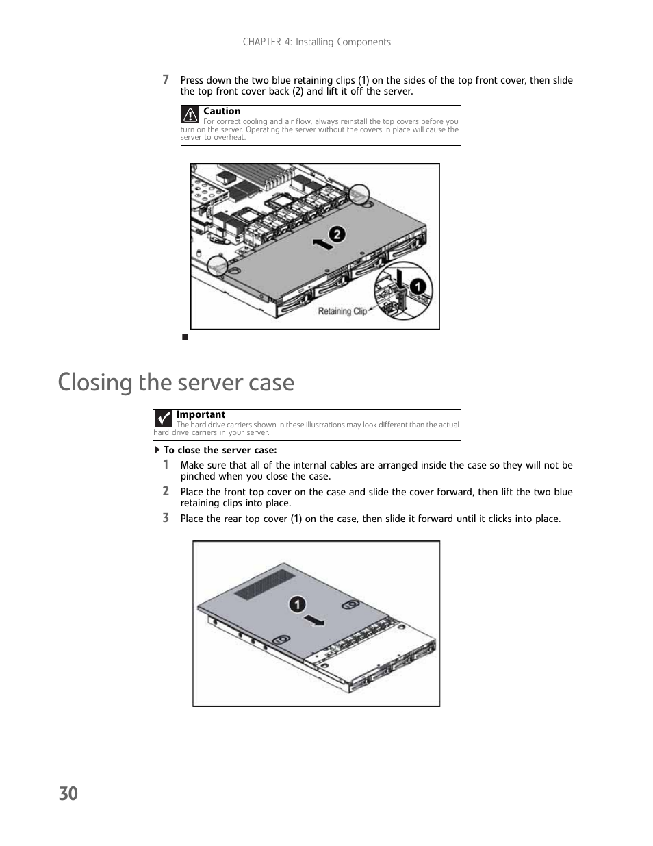 Closing the server case | Gateway E-9425R User Manual | Page 36 / 118