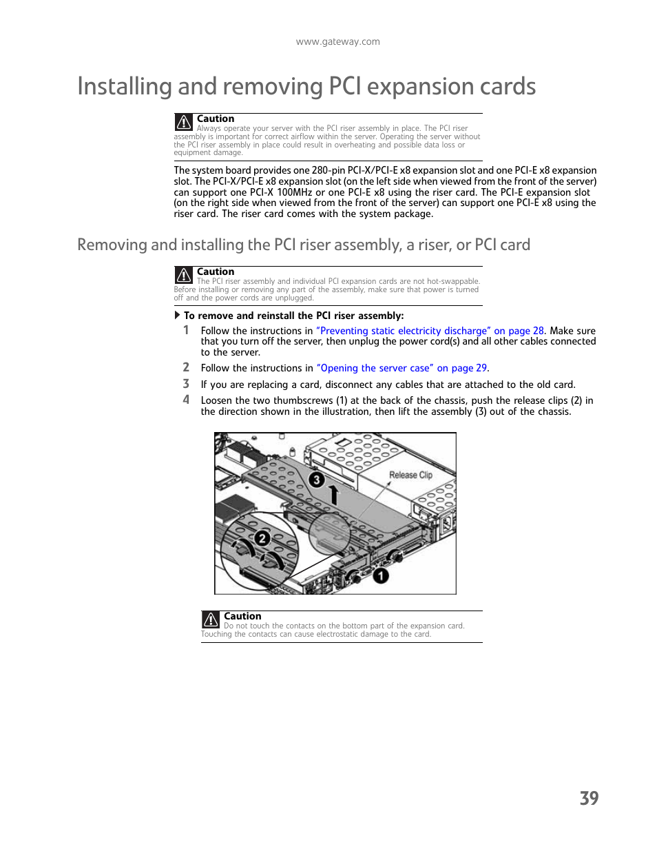 Installing and removing pci expansion cards | Gateway E-9425R User Manual | Page 45 / 118