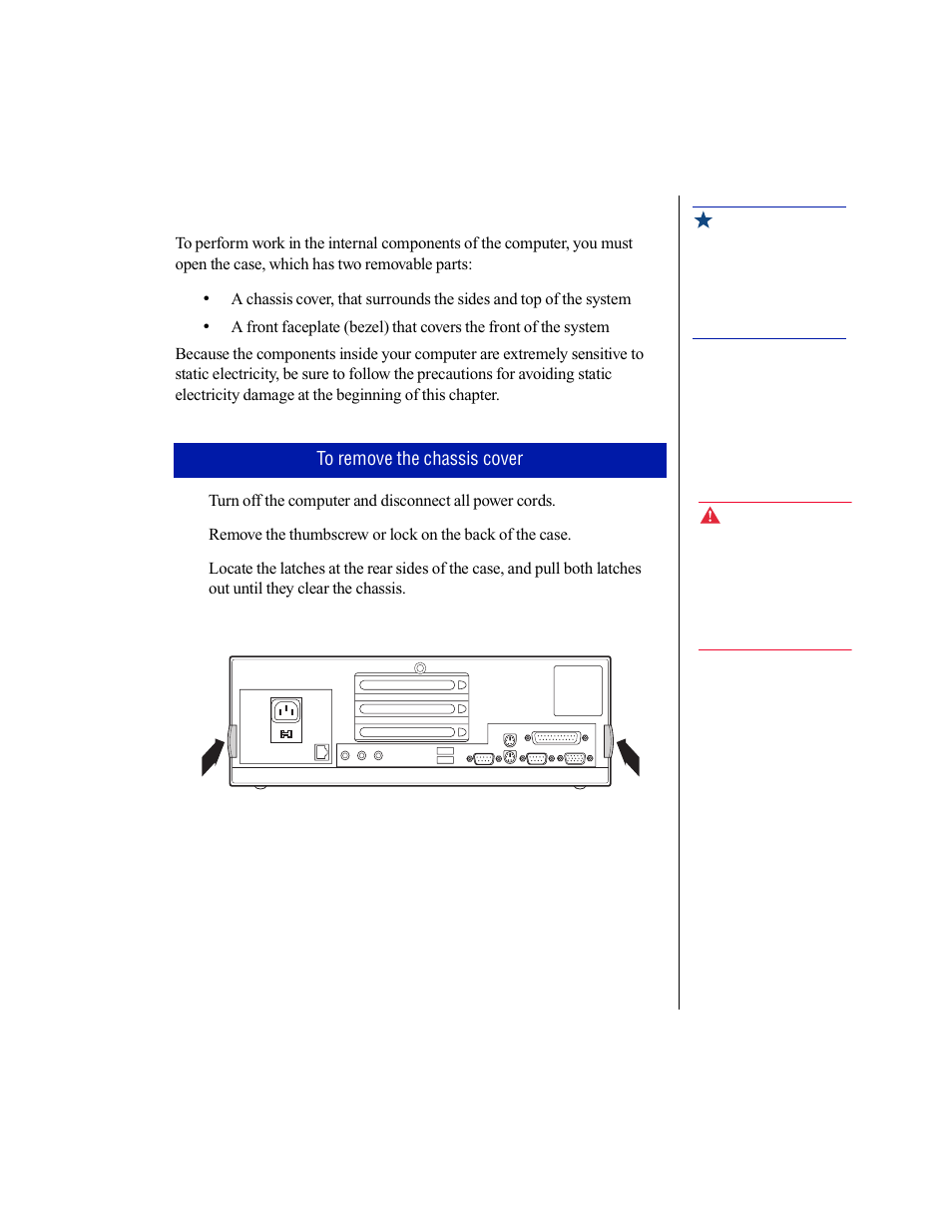 Opening the case | Gateway E-3200 User Manual | Page 12 / 90