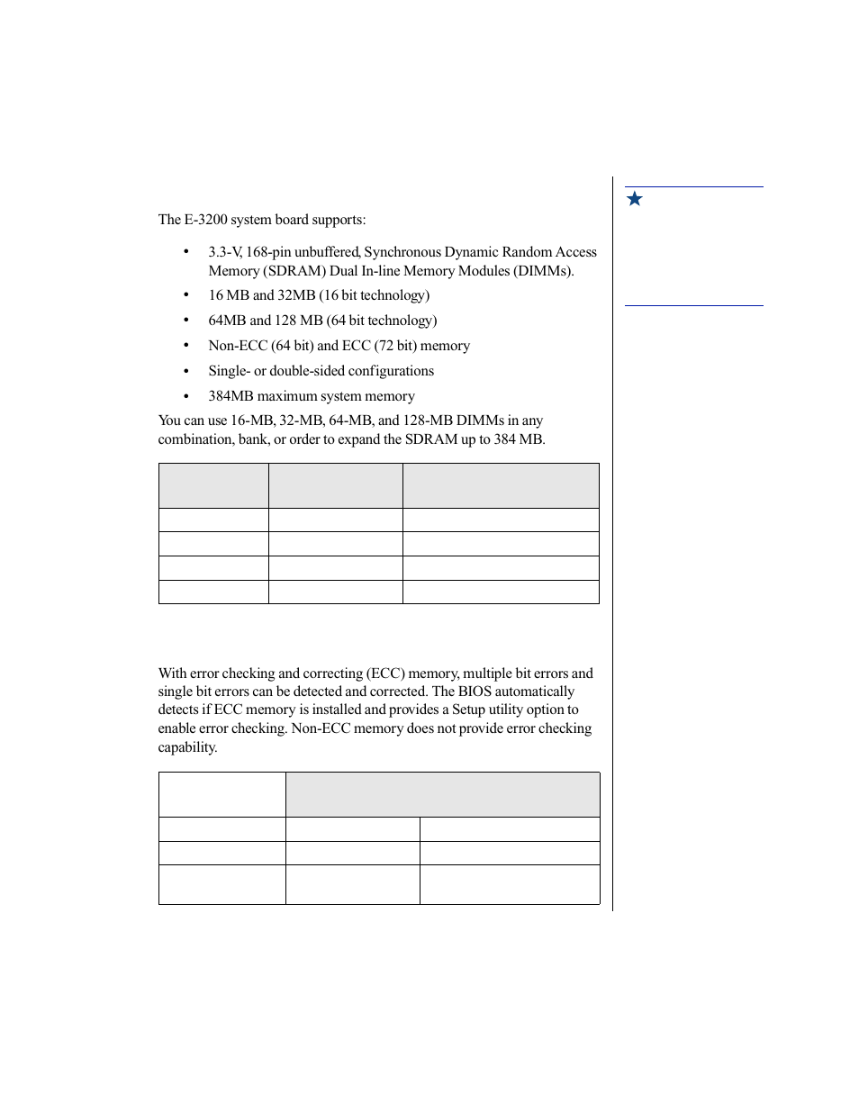 Installing memory and hardware, Ecc memory | Gateway E-3200 User Manual | Page 32 / 90