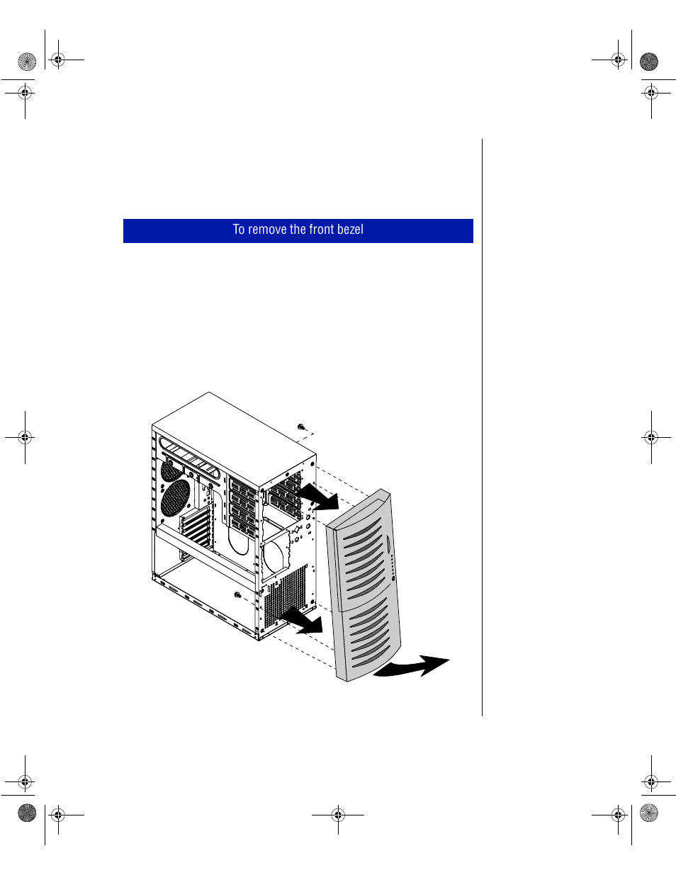 Removing the bezel | Gateway ALR 7200 User Manual | Page 17 / 134