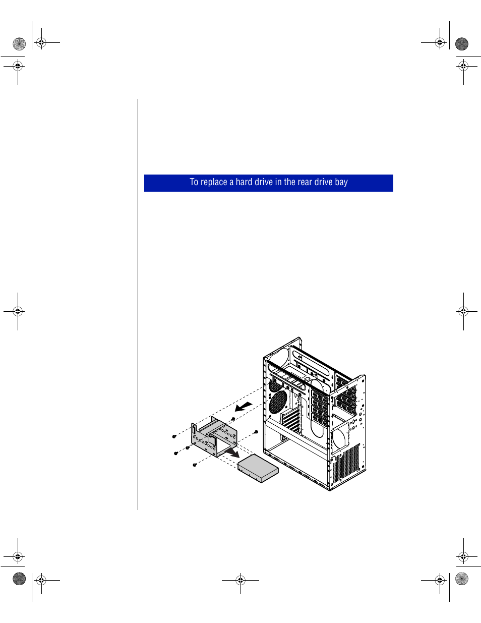 Replacing a hard disk in the rear drive bay | Gateway ALR 7200 User Manual | Page 62 / 134