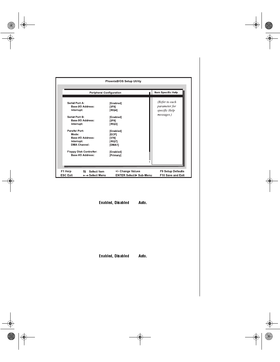 Peripheral configuration screen | Gateway ALR 7200 User Manual | Page 85 / 134