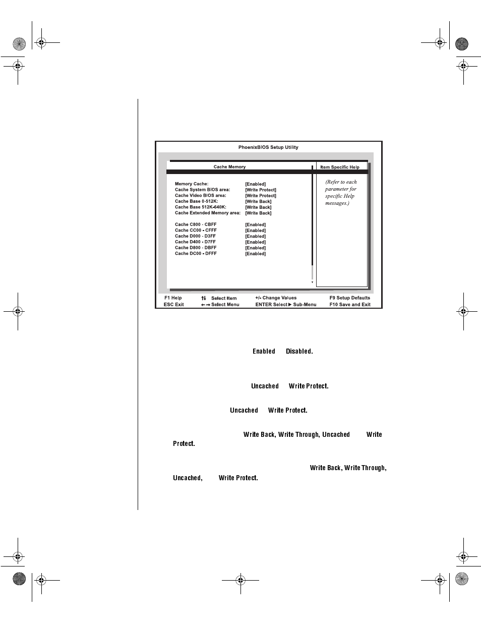 Cache memory screen | Gateway ALR 7200 User Manual | Page 88 / 134