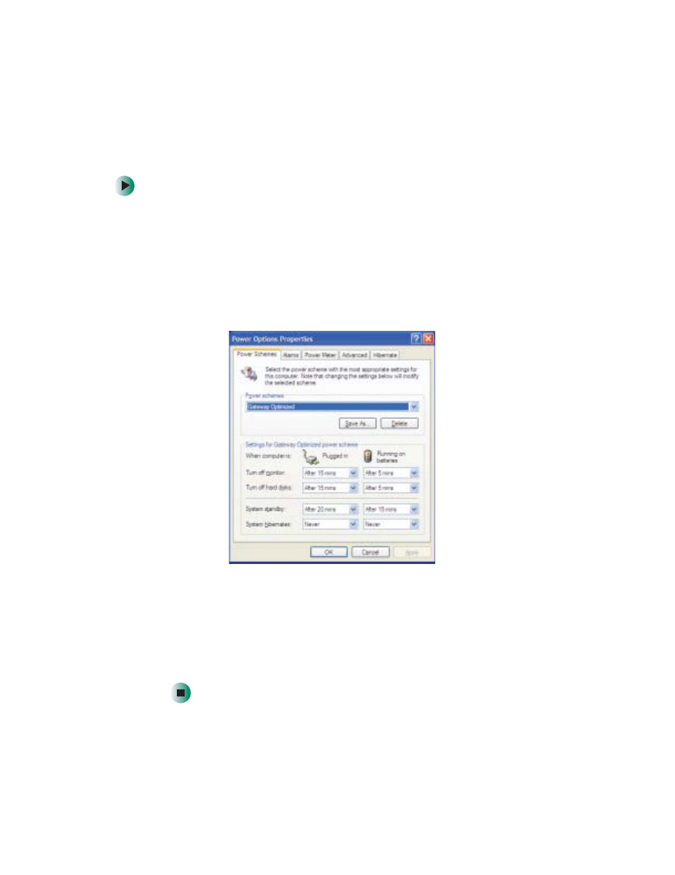 Changing the power scheme | Gateway Tablet PC User Manual | Page 146 / 304