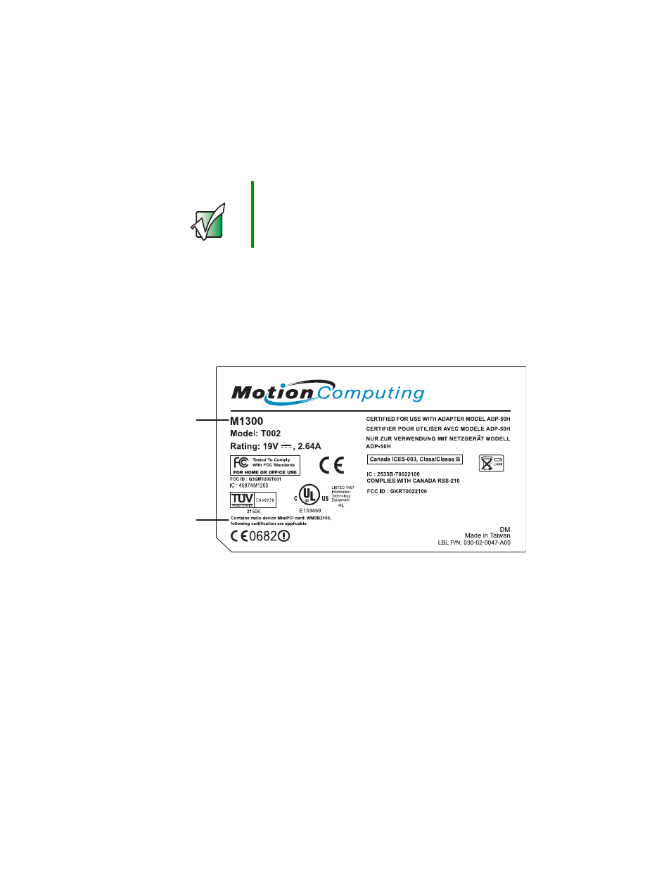 Identifying your model, Gateway model number and internal wireless label, Gateway serial number | Gateway Tablet PC User Manual | Page 21 / 304