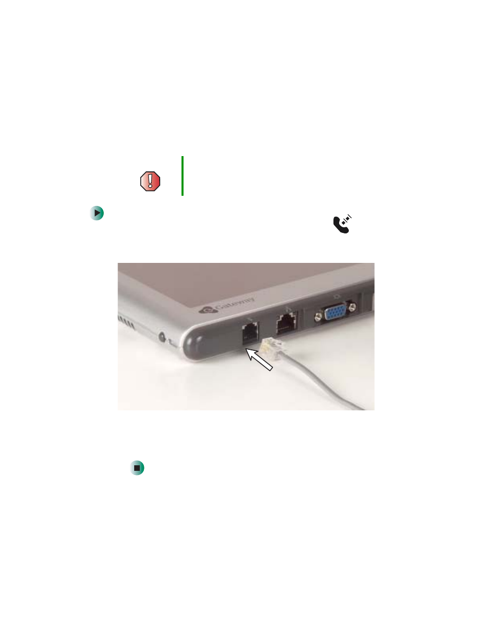 Connecting the modem | Gateway Tablet PC User Manual | Page 49 / 304