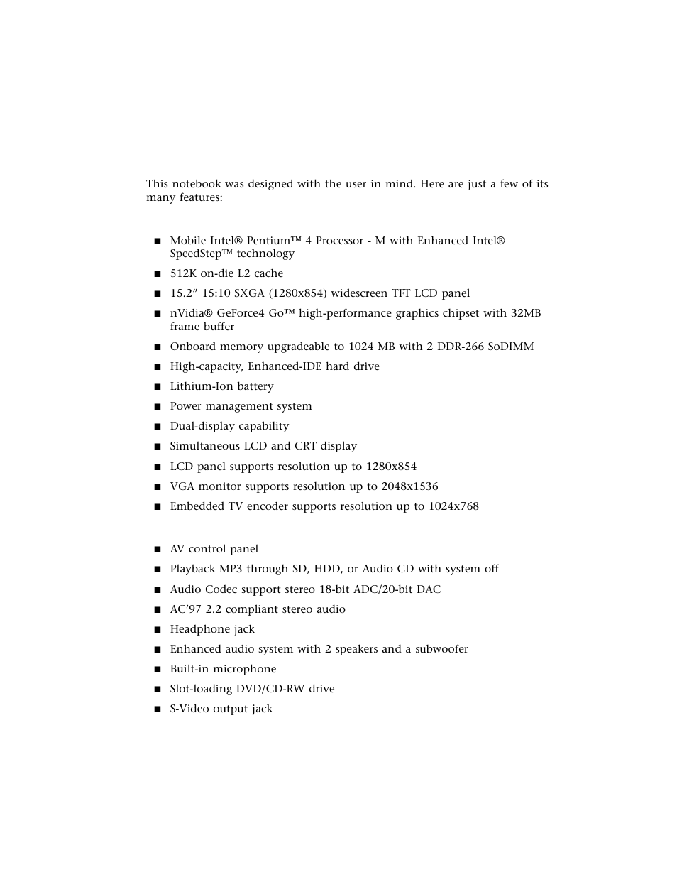 Features | Gateway M500 User Manual | Page 22 / 119