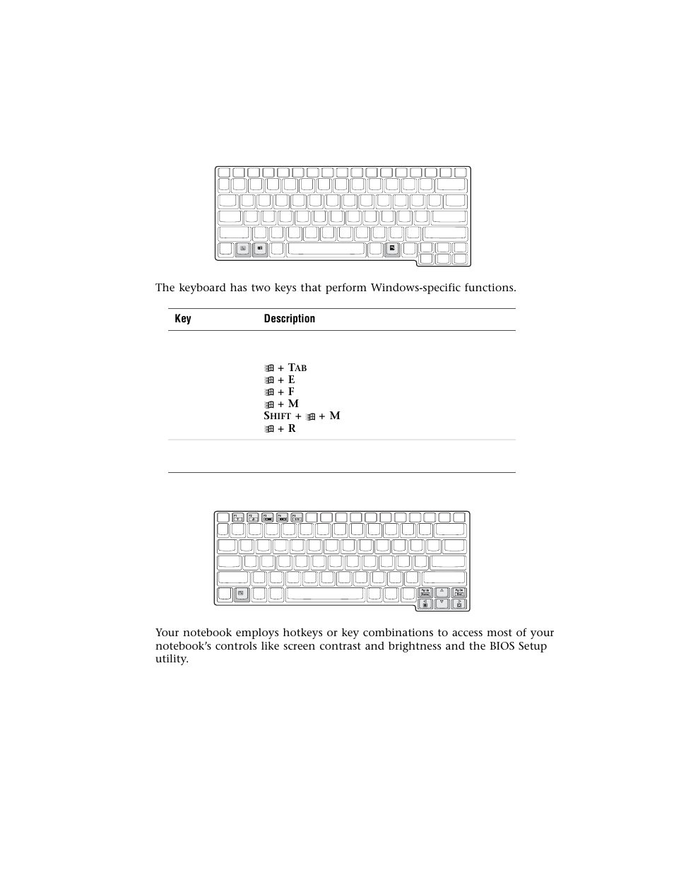 Windows keys, Hotkeys | Gateway M500 User Manual | Page 29 / 119