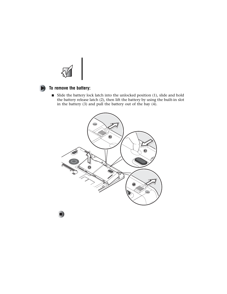 Removing the battery | Gateway M500 User Manual | Page 54 / 119