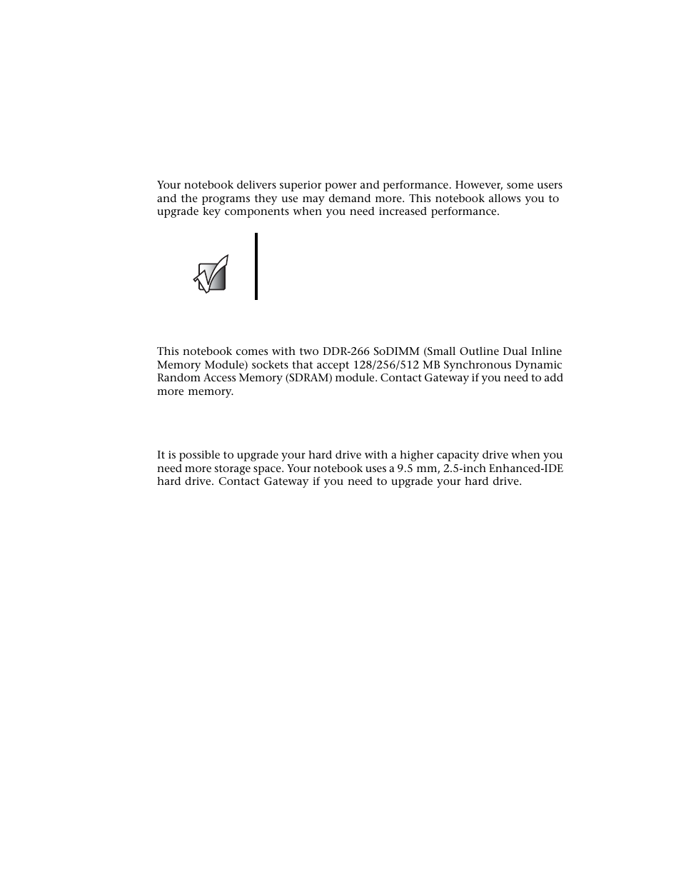 Key component upgrades, Memory upgrade, Hard drive upgrade | Memory upgrade hard drive upgrade | Gateway M500 User Manual | Page 71 / 119