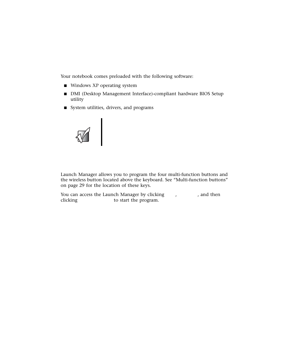 System software, Launch manager, System software launch manager | Gateway M500 User Manual | Page 82 / 119
