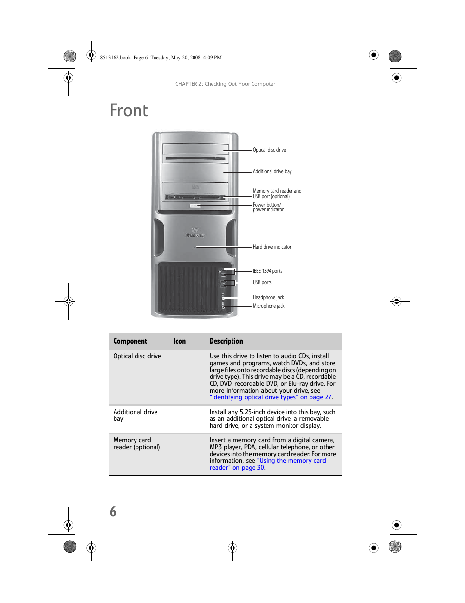 Front | Gateway FX542X User Manual | Page 12 / 154