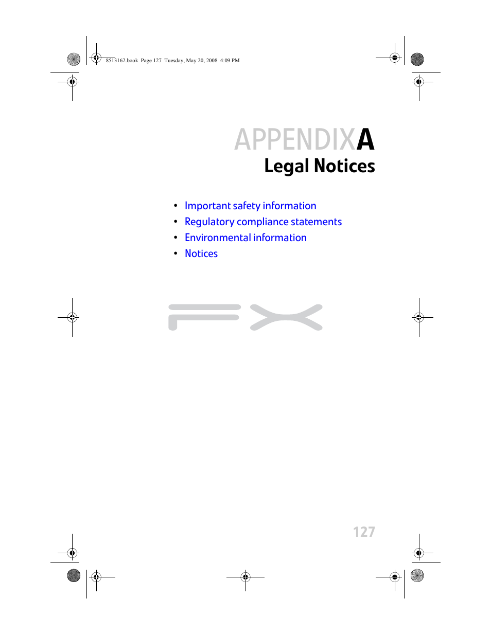 Legal notices, Appendix a: legal notices, Appendix a | Gateway FX542X User Manual | Page 133 / 154