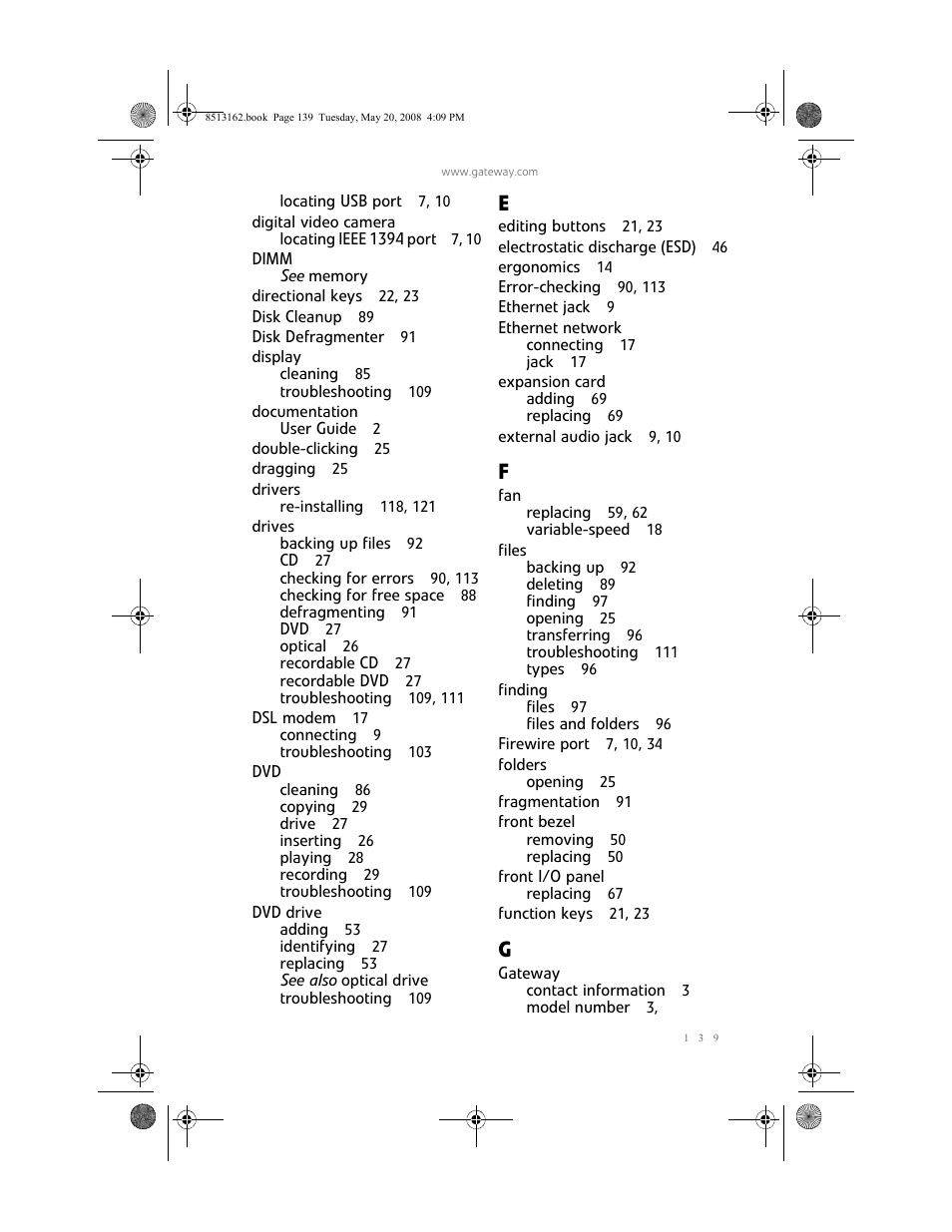 Gateway FX542X User Manual | Page 145 / 154