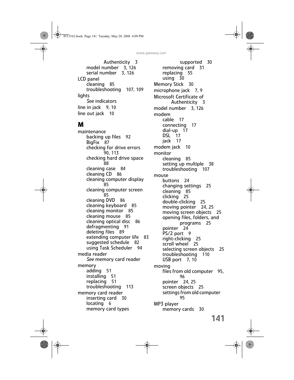 Gateway FX542X User Manual | Page 147 / 154