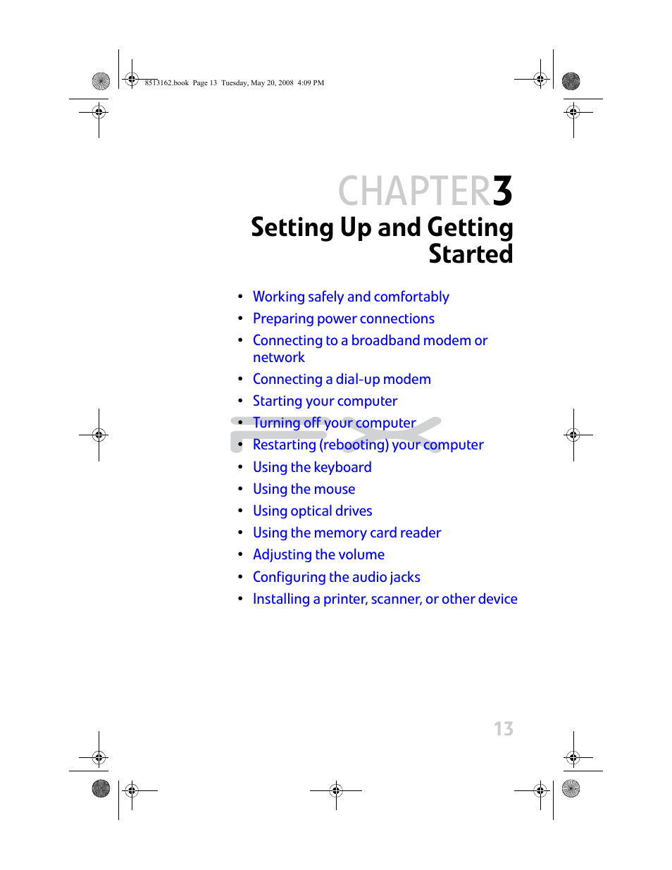 Setting up and getting started, Chapter 3: setting up and getting started, Chapter 3 | Gateway FX542X User Manual | Page 19 / 154
