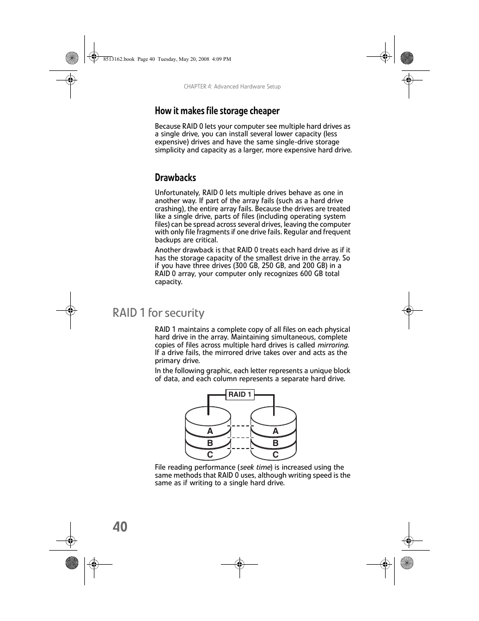 How it makes file storage cheaper, Drawbacks, Raid 1 for security | Gateway FX542X User Manual | Page 46 / 154