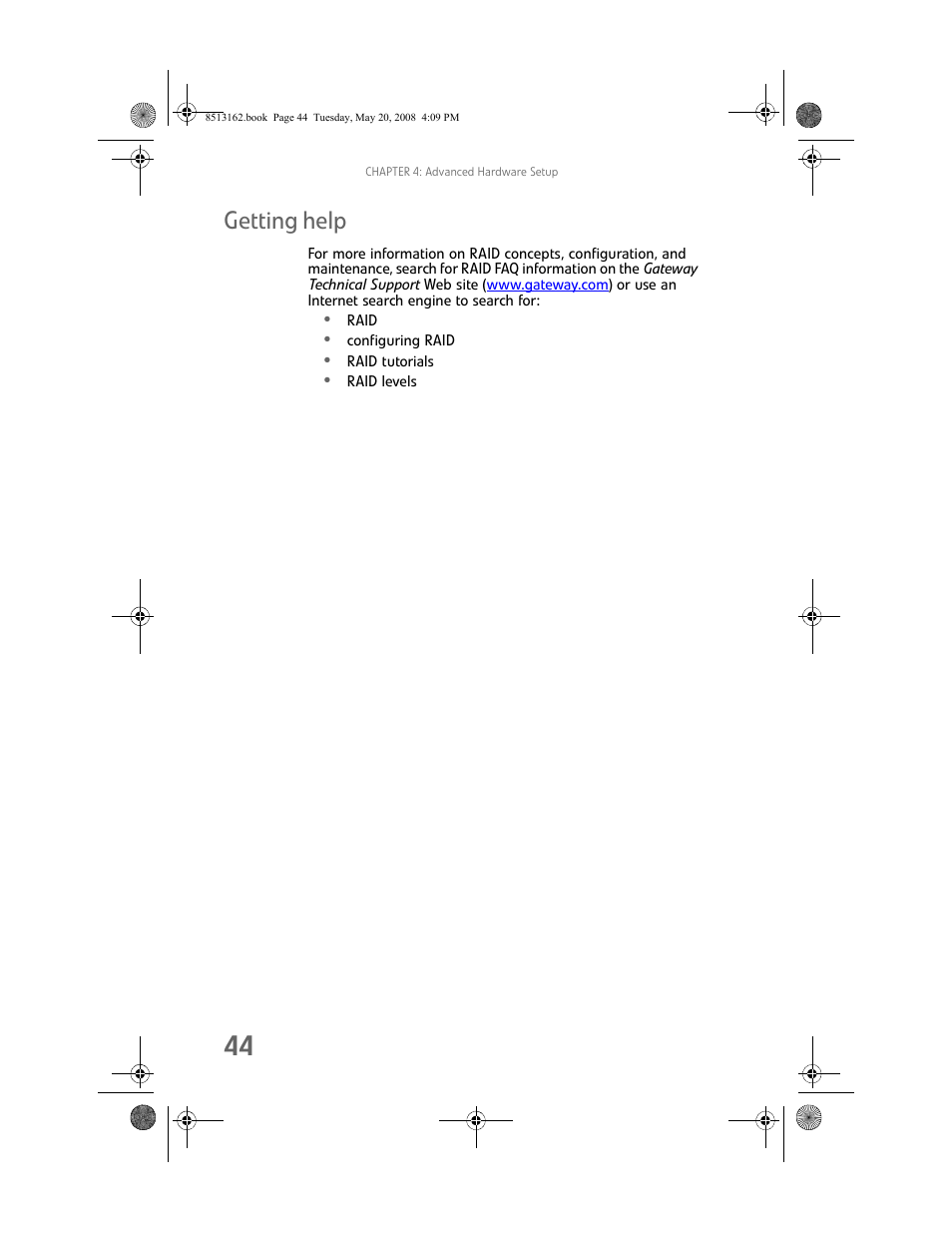 Getting help | Gateway FX542X User Manual | Page 50 / 154