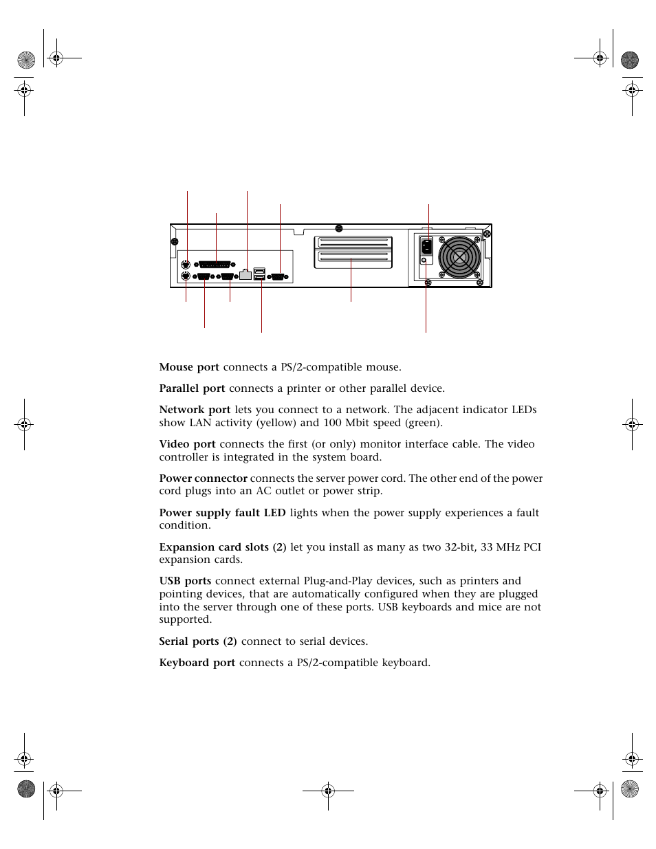 Back panel | Gateway 7250R User Manual | Page 10 / 135