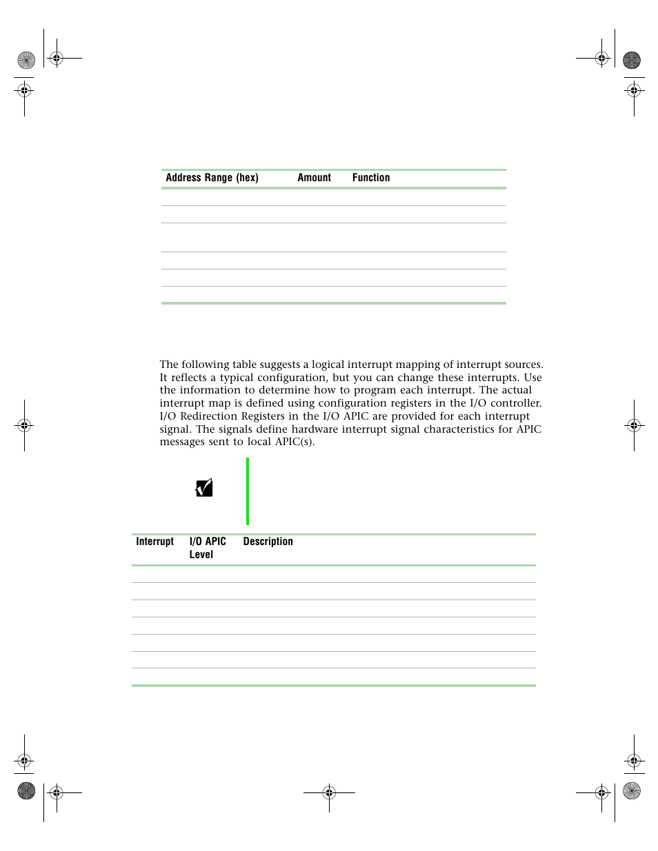Memory map, Interrupts, Memory map interrupts | Gateway 7250R User Manual | Page 126 / 135