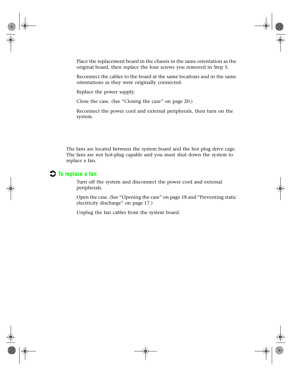 Replacing the fans | Gateway 7250R User Manual | Page 61 / 135