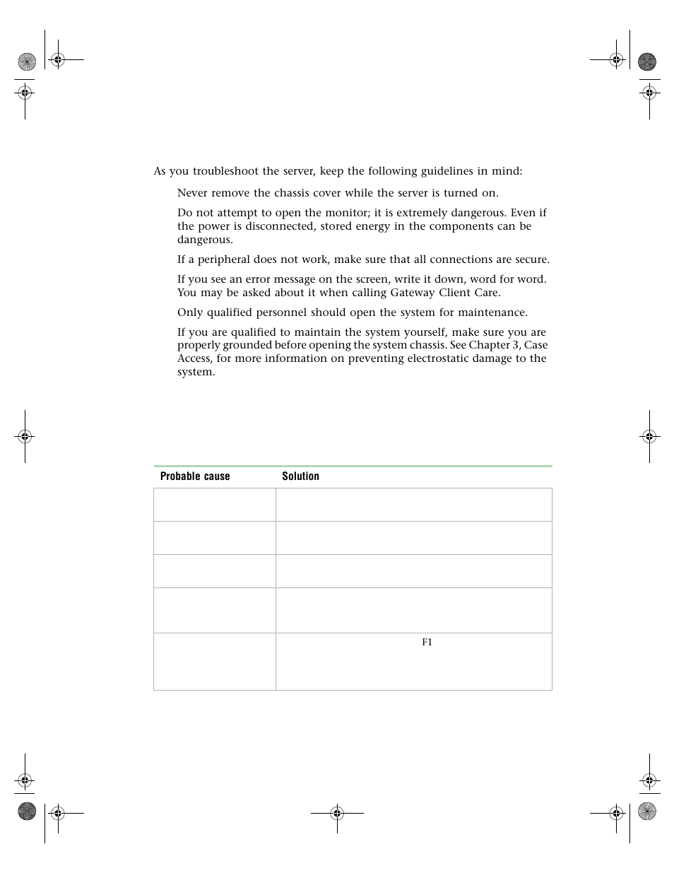 Troubleshooting guidelines, Cd problems | Gateway 7250R User Manual | Page 95 / 135