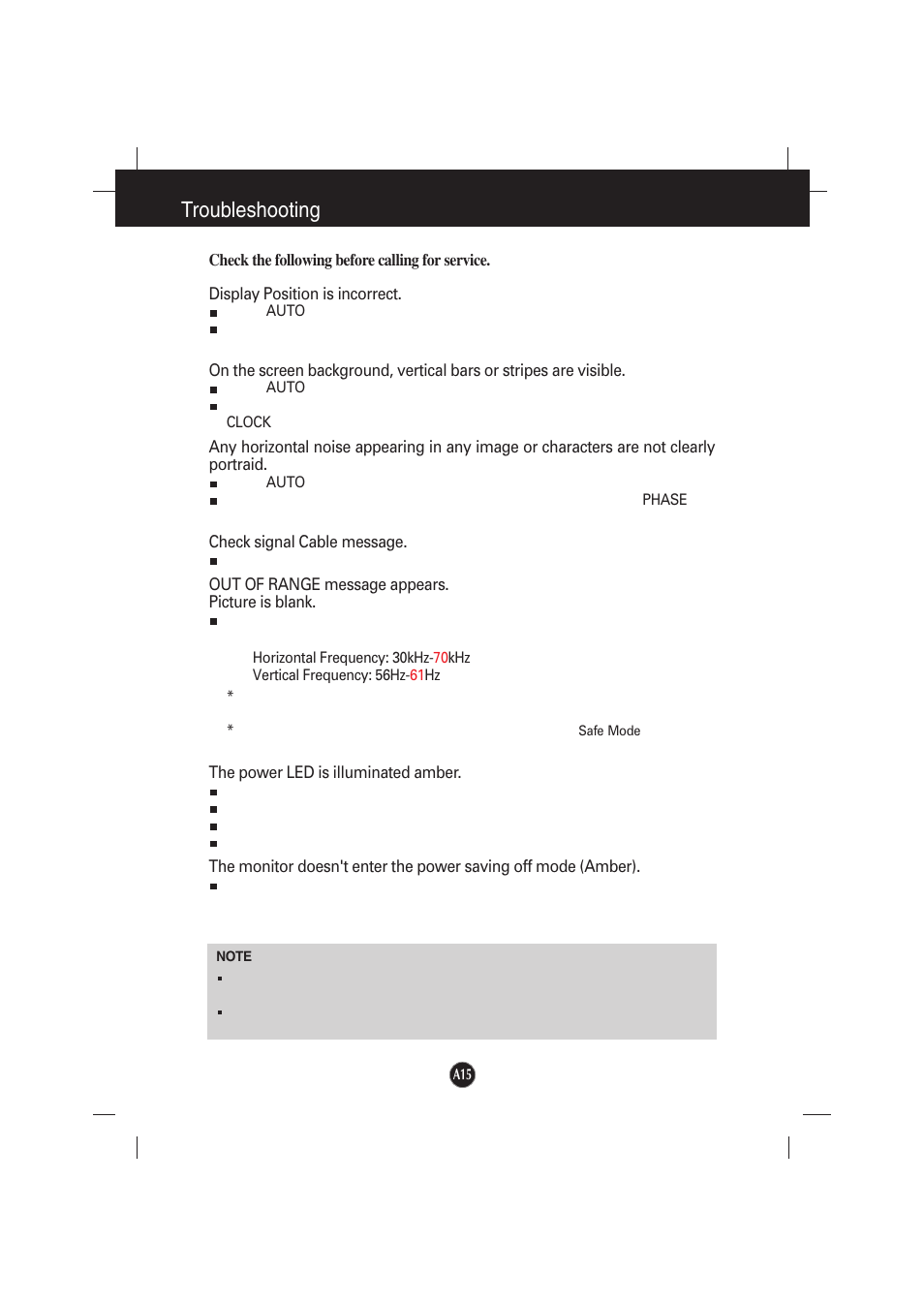 Troubleshooting | Gateway FPD2200 User Manual | Page 17 / 18