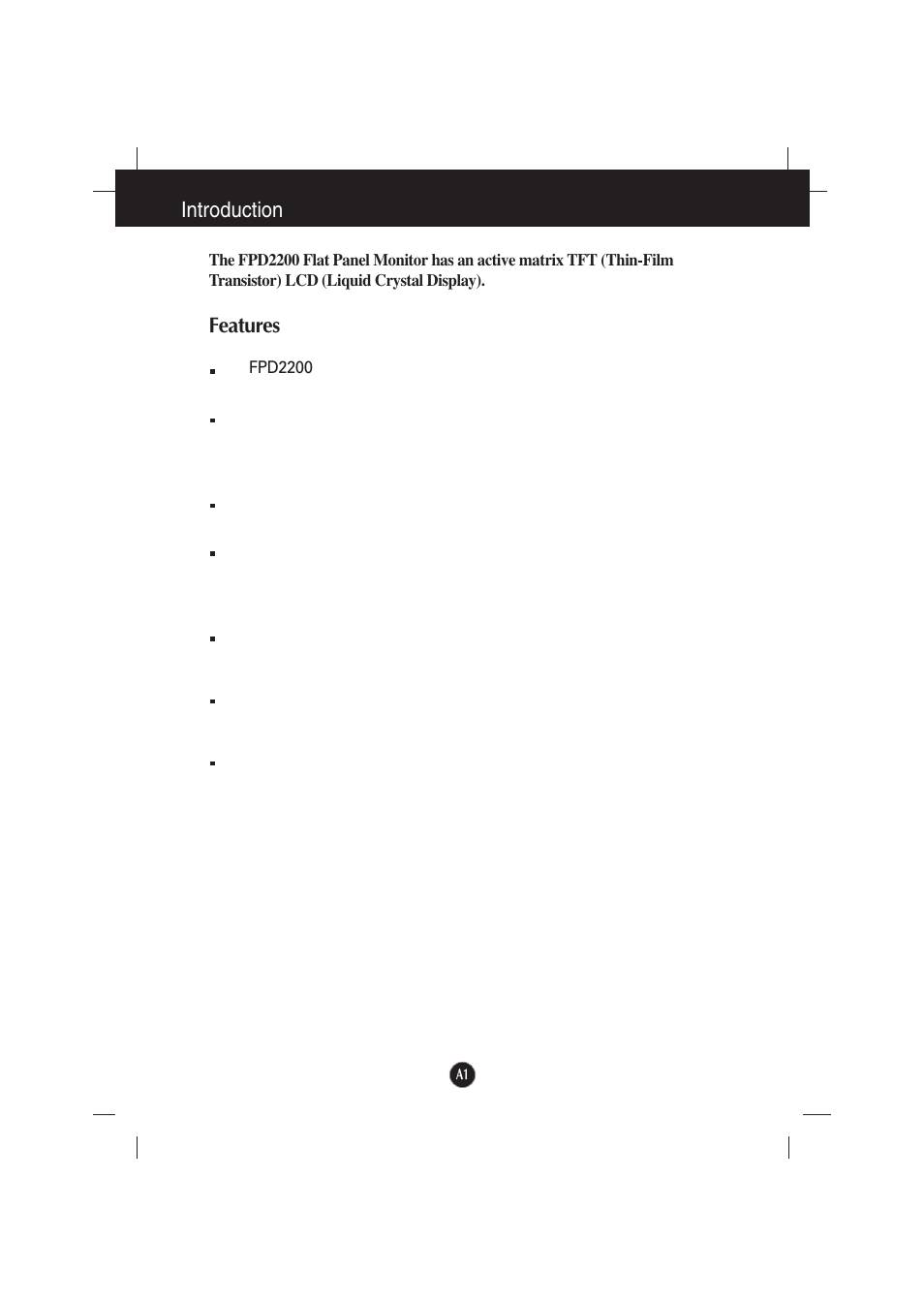 Introduction, Features | Gateway FPD2200 User Manual | Page 3 / 18