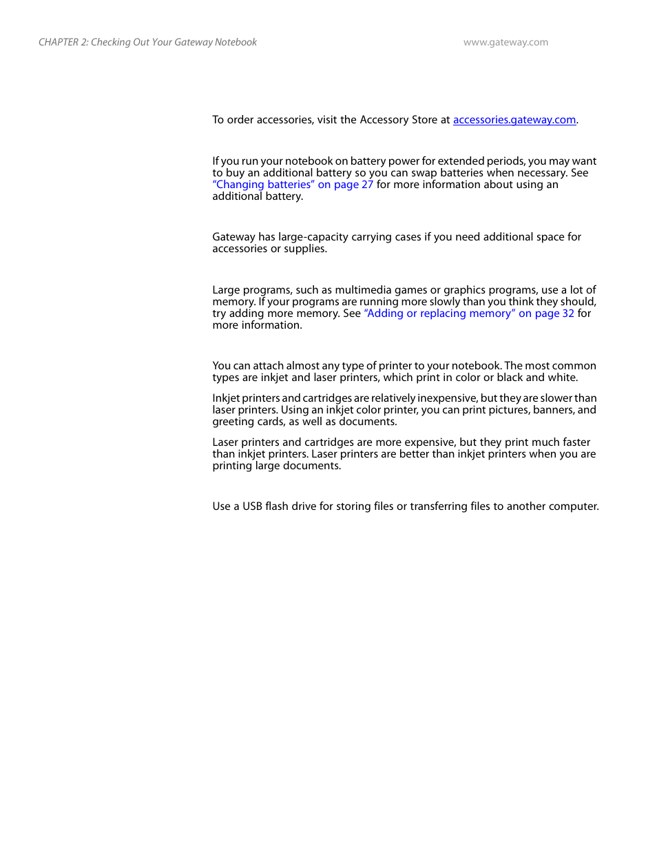 Ordering accessories | Gateway and 6000 Series User Manual | Page 34 / 66