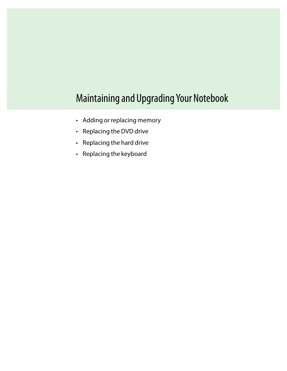 Maintaining and upgrading your notebook, Chapter 3: maintaining and upgrading your notebook, Chapter 3 | Gateway and 6000 Series User Manual | Page 35 / 66