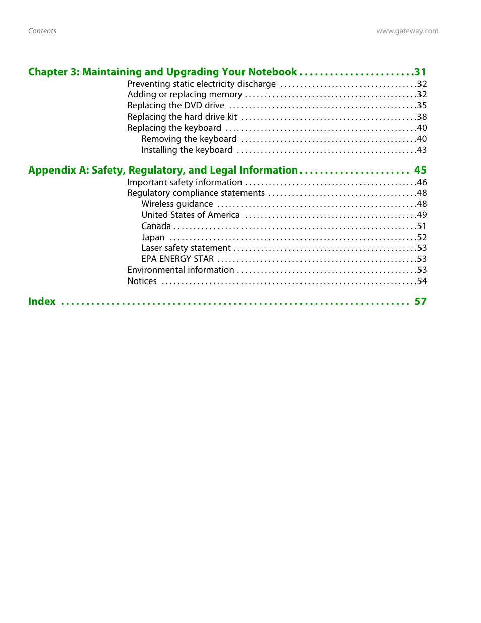 Gateway and 6000 Series User Manual | Page 4 / 66