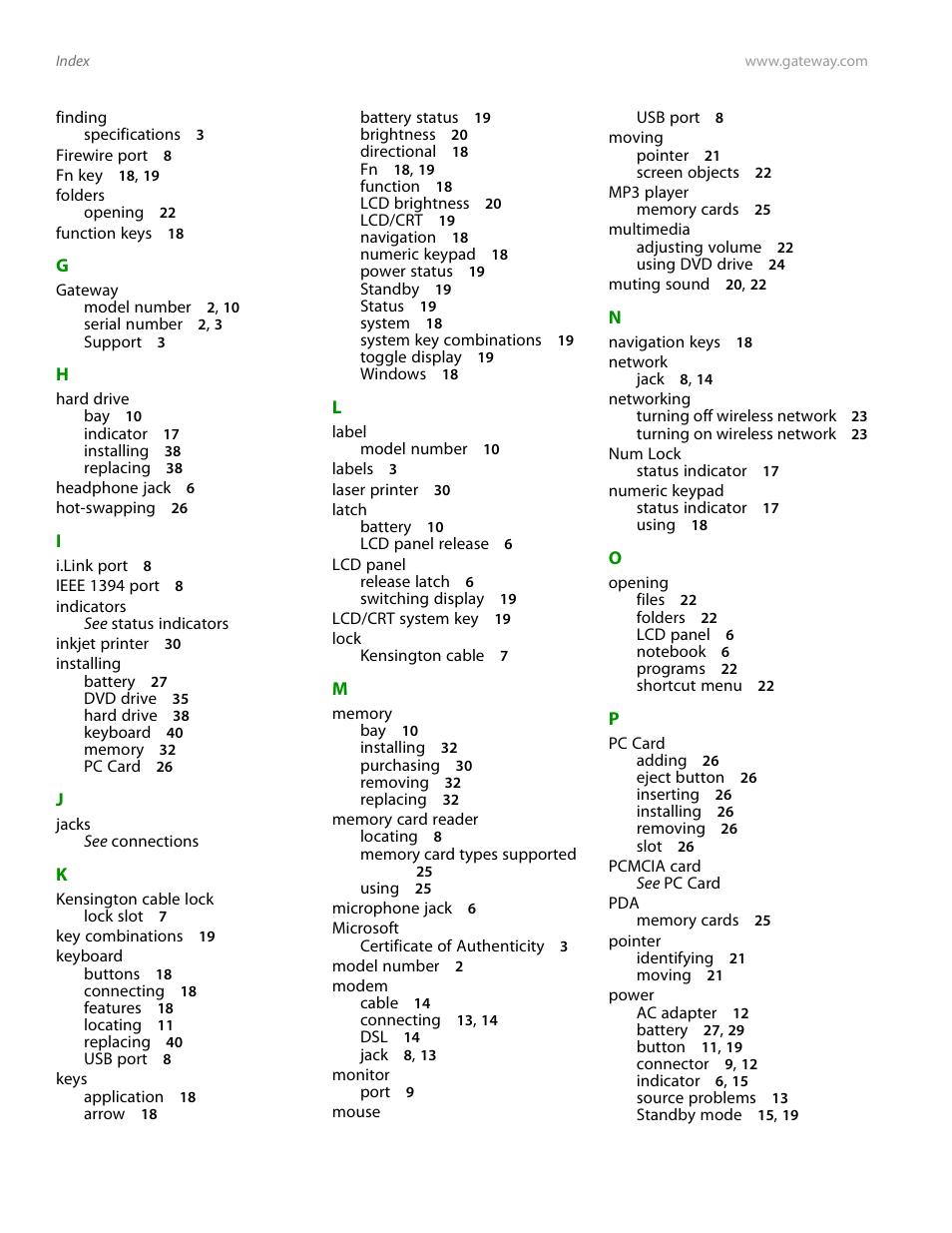 Gateway and 6000 Series User Manual | Page 62 / 66