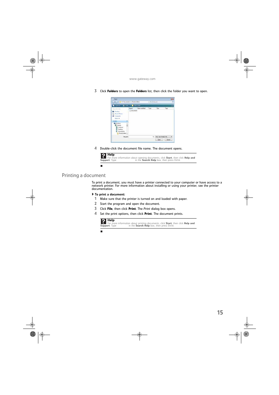 Printing a document, To print a document | Gateway DX430X User Manual | Page 21 / 96