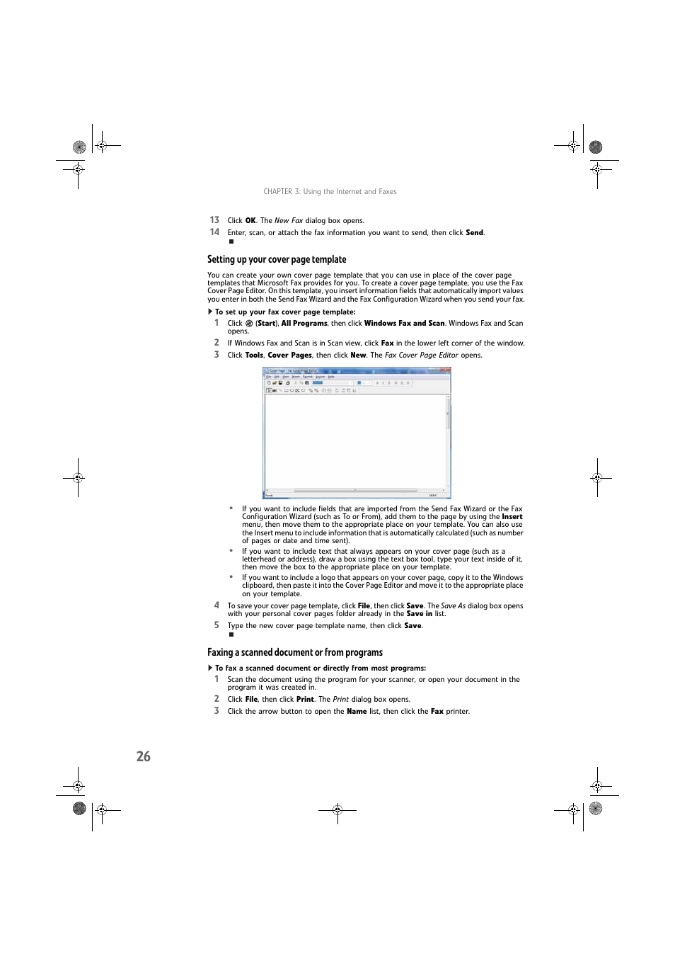 Faxing a scanned document or from programs | Gateway DX430X User Manual | Page 32 / 96
