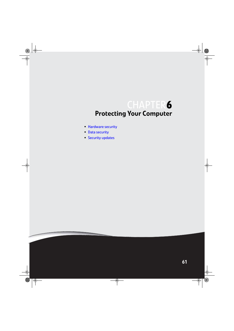 Protecting your computer, Chapter 6: protecting your computer, Chapter | Gateway DX430X User Manual | Page 67 / 96