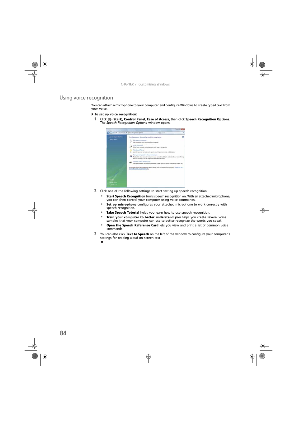 Using voice recognition, To set up voice recognition | Gateway DX430X User Manual | Page 90 / 96