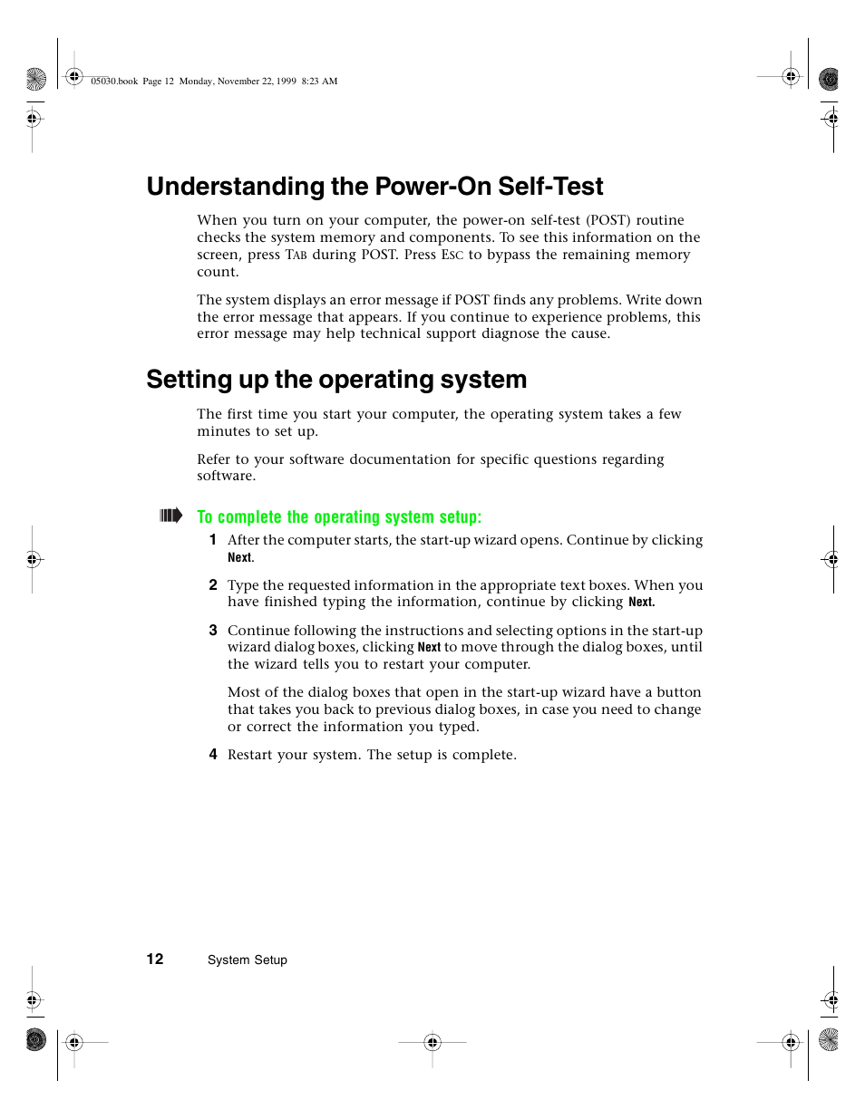 Understanding the power-on self-test, Setting up the operating system | Gateway E-5400 User Manual | Page 19 / 130