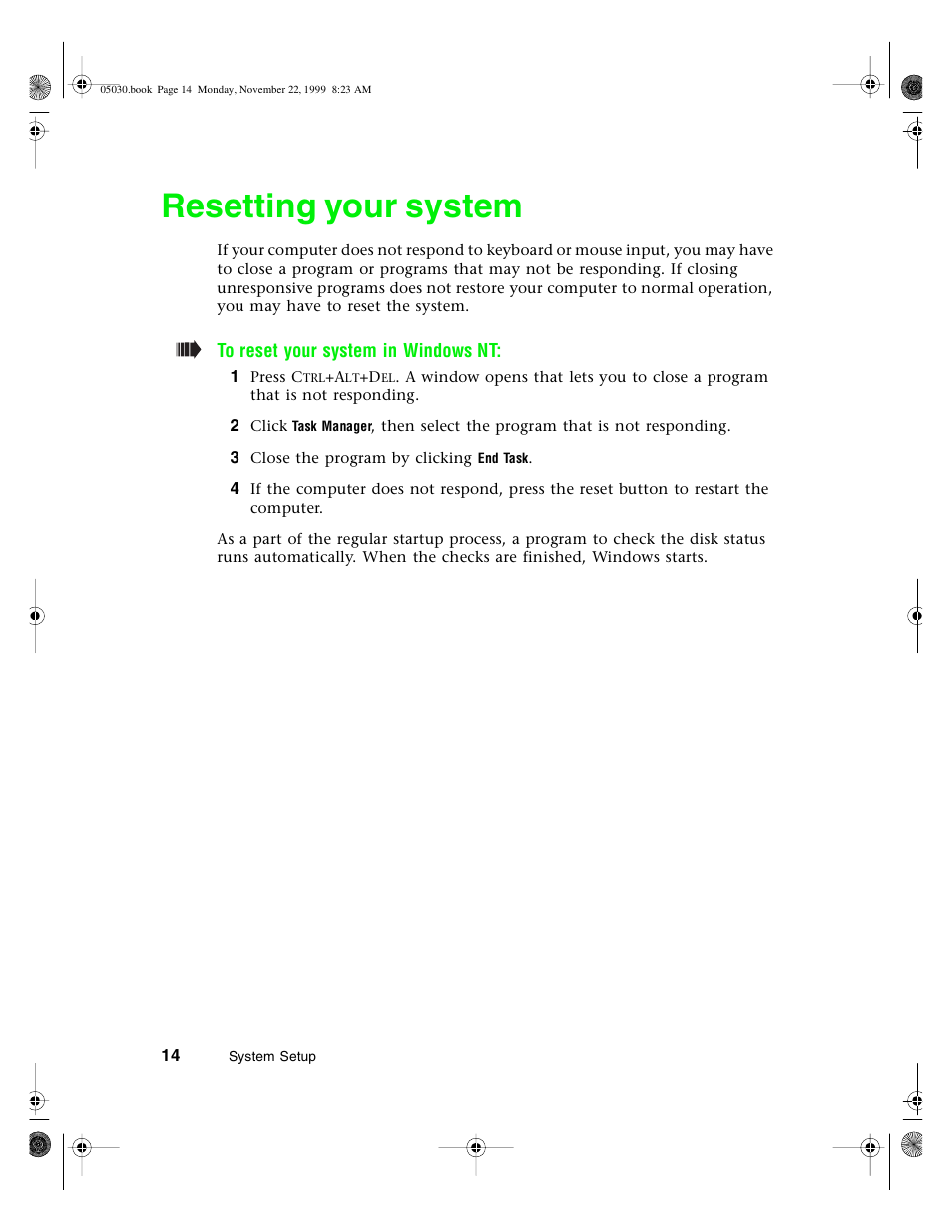 Resetting your system | Gateway E-5400 User Manual | Page 21 / 130