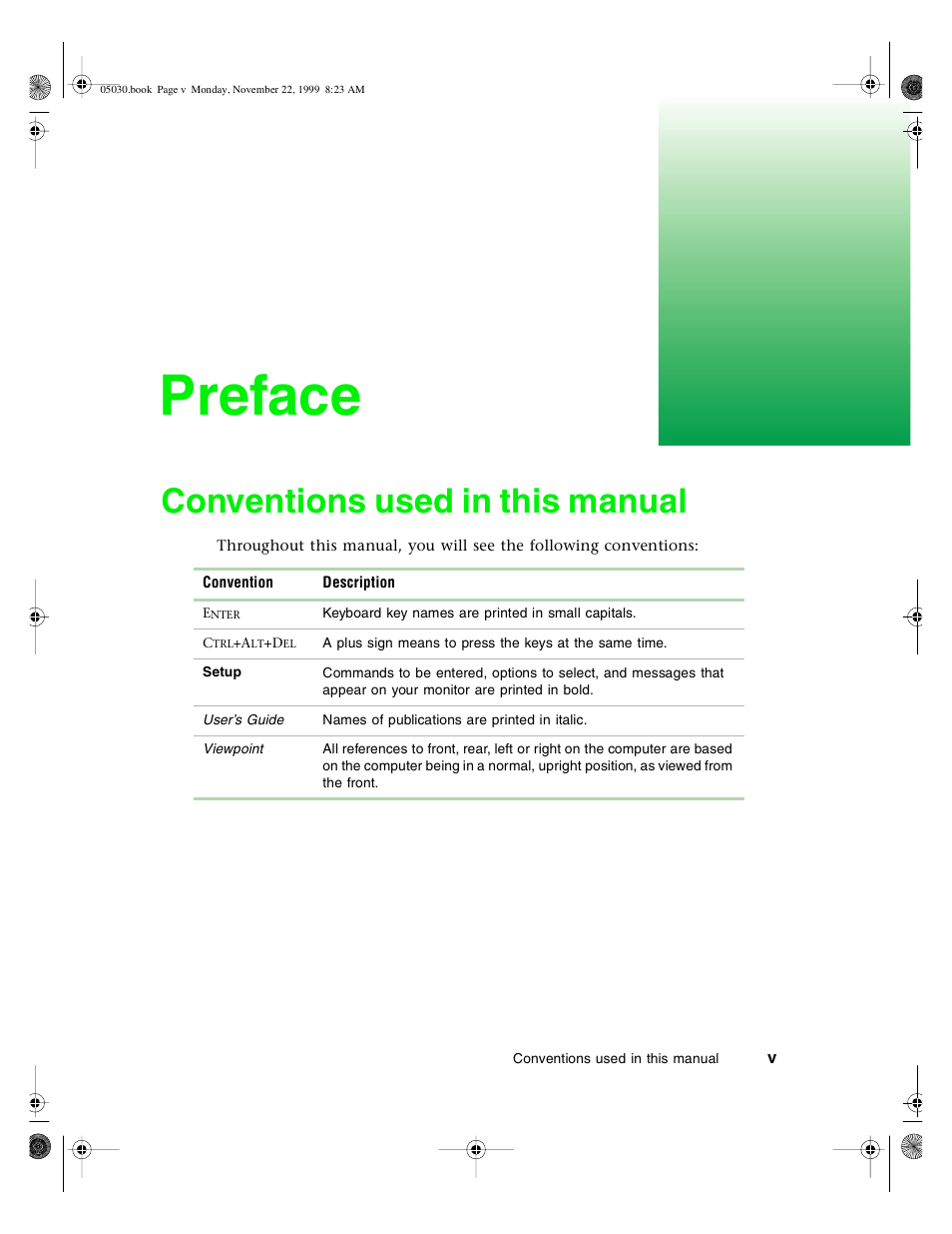 Preface, Conventions used in this manual | Gateway E-5400 User Manual | Page 6 / 130