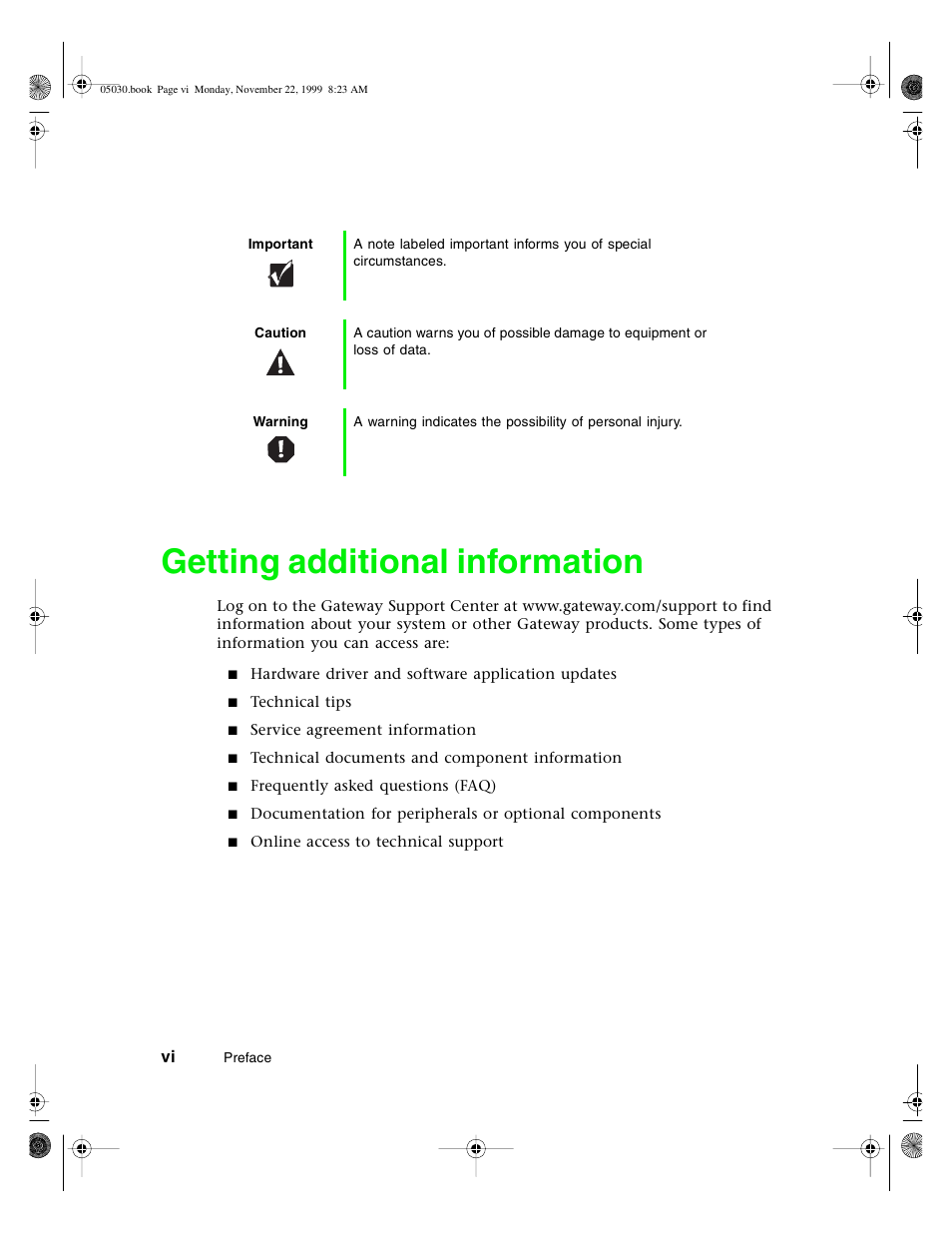 Getting additional information | Gateway E-5400 User Manual | Page 7 / 130