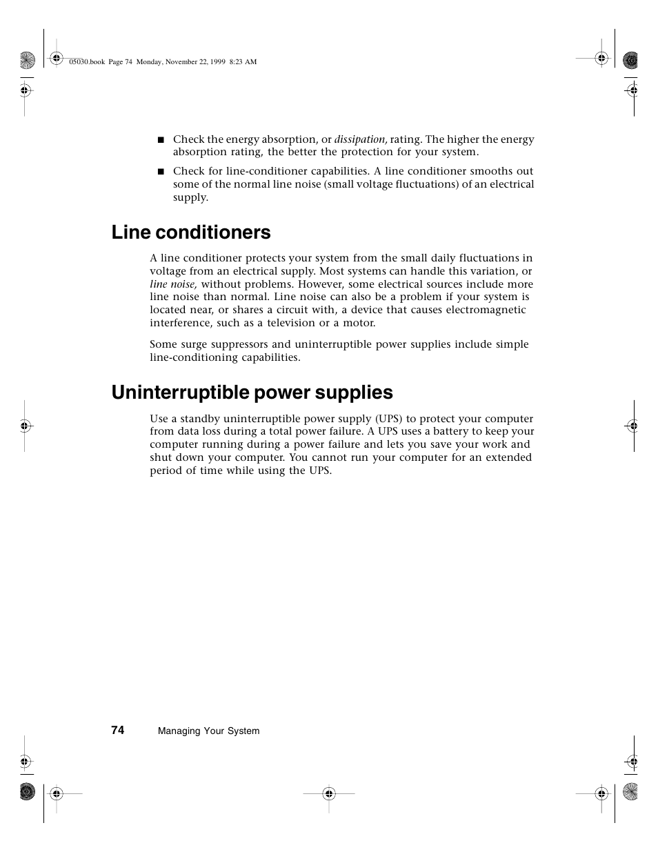 Line conditioners, Uninterruptible power supplies, Line conditioners uninterruptible power supplies | Gateway E-5400 User Manual | Page 81 / 130