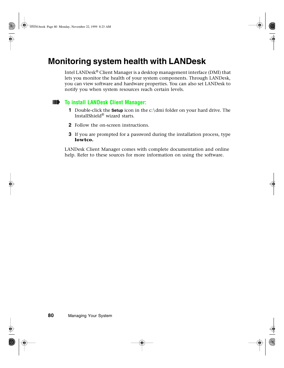Monitoring system health with landesk | Gateway E-5400 User Manual | Page 87 / 130